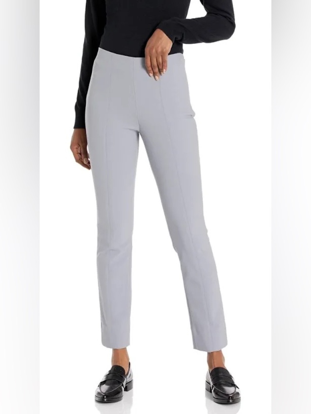 Vince. $328 Large Bobbi High-Rise Stitch-Seam Ponte Legging grey stretch office